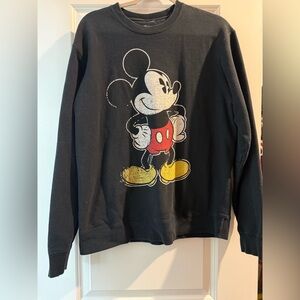 Vintage Disney Black Sweater with Mickey Mouse Graphic